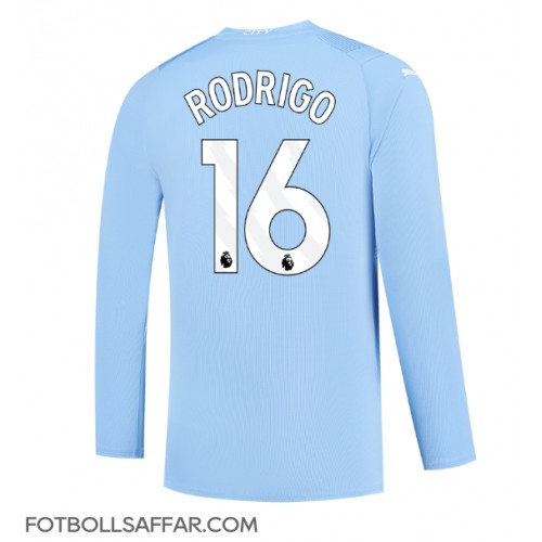 Manchester City Rodri Hernandez #16 Hemmatröja 2023-24 Långärmad